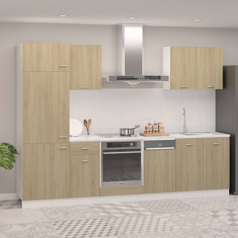 vidaXL 7 Piece Kitchen Cabinet Set Lyon Black Engineered Wood