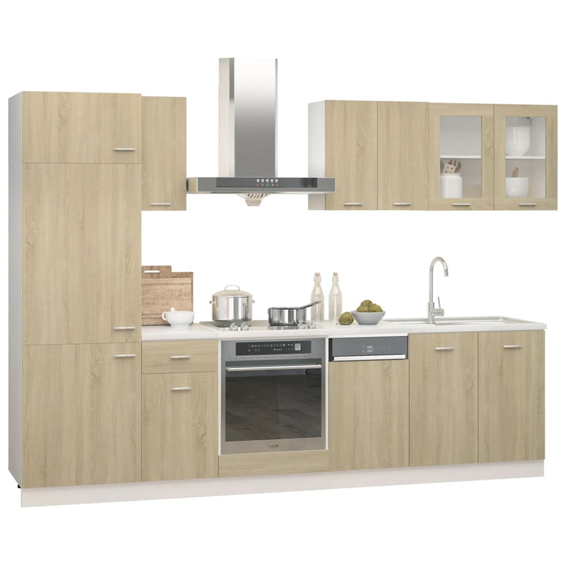 vidaXL 8 Piece Kitchen Cabinet Set Sonoma Oak Engineered Wood