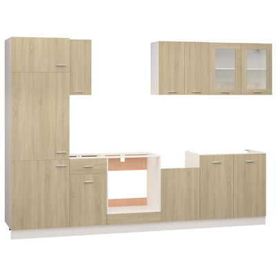 vidaXL 8 Piece Kitchen Cabinet Set Sonoma Oak Engineered Wood