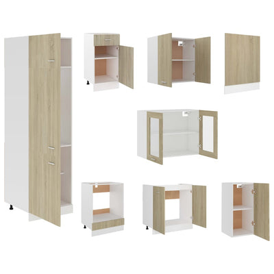 vidaXL 8 Piece Kitchen Cabinet Set Sonoma Oak Engineered Wood