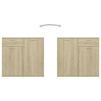 vidaXL Sideboard Black 80x36x75 cm Engineered Wood