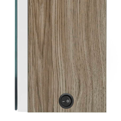 vidaXL LED Bathroom Mirror Cabinet White and Oak 50x13x70 cm