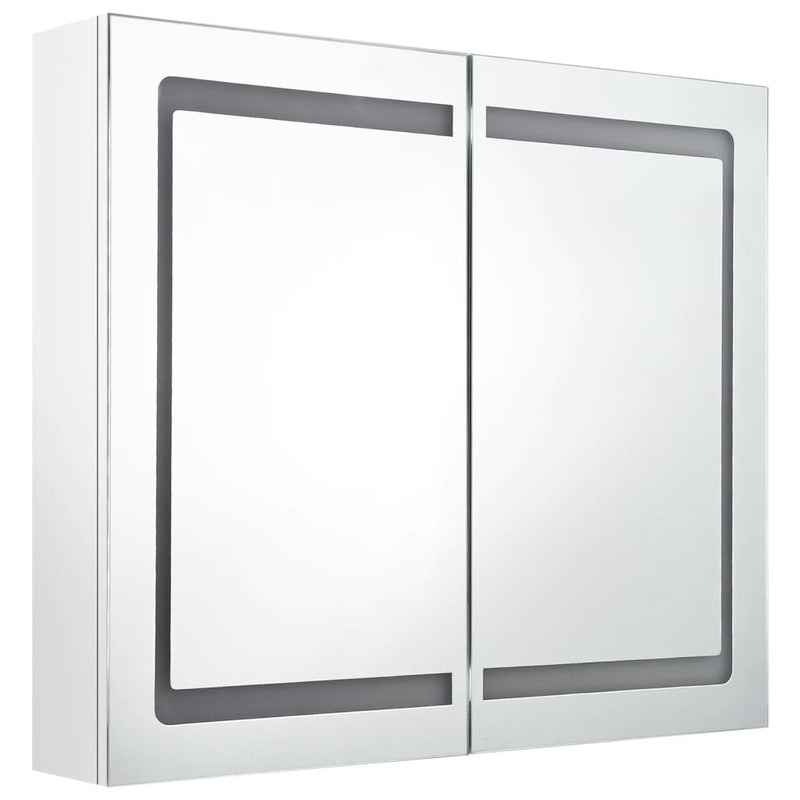 vidaXL LED Bathroom Mirror Cabinet Shining White 50x13x70 cm