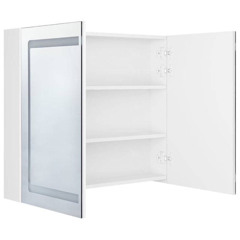 vidaXL LED Bathroom Mirror Cabinet Shining White 50x13x70 cm