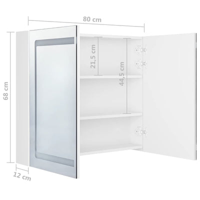 vidaXL LED Bathroom Mirror Cabinet Shining White 50x13x70 cm