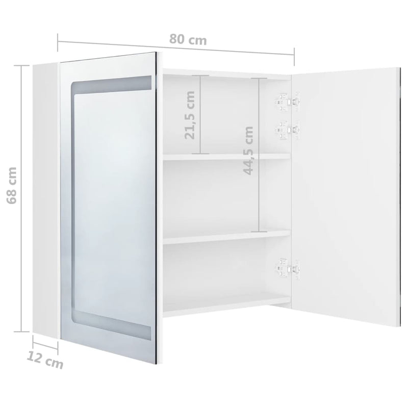 vidaXL LED Bathroom Mirror Cabinet Shining White 50x13x70 cm