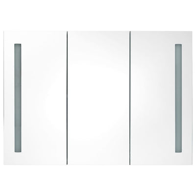 vidaXL LED Bathroom Mirror Cabinet White and Oak 50x13x70 cm