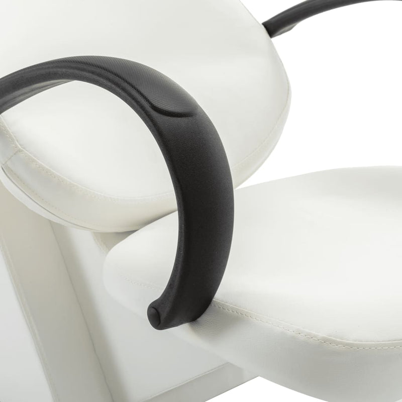 vidaXL Salon Shampoo Chair with Washbasin Black and White Faux Leather