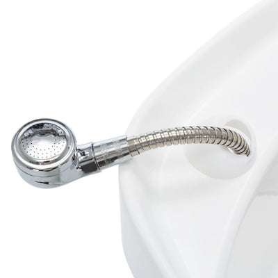 vidaXL Salon Shampoo Chair with Washbasin Black and White Faux Leather