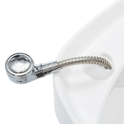 vidaXL Salon Shampoo Chair with Washbasin Black and White Faux Leather