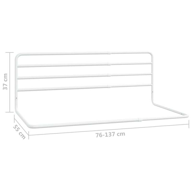 vidaXL Toddler Safety Bed Rail White (76-137)x55 cm Iron