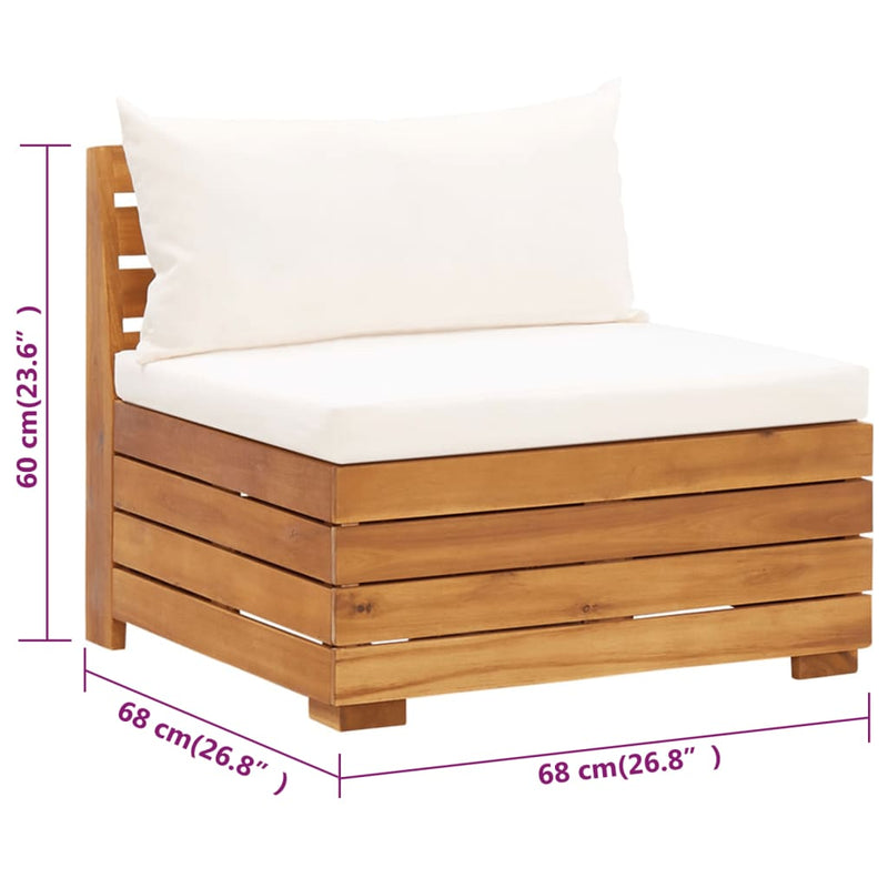 vidaXL 2-Seater Garden Sofa with Cushions Solid Acacia Wood