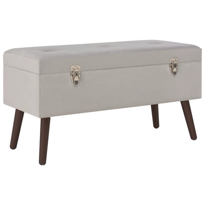 vidaXL Bench with Storage Compartment Beige 80 cm Velvet