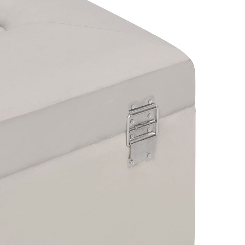 vidaXL Bench with Storage Compartment Beige 80 cm Velvet