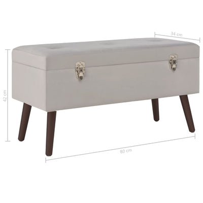 vidaXL Bench with Storage Compartment Beige 80 cm Velvet
