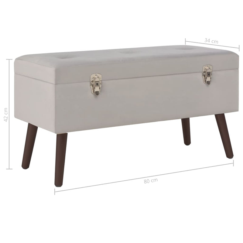 vidaXL Bench with Storage Compartment Beige 80 cm Velvet