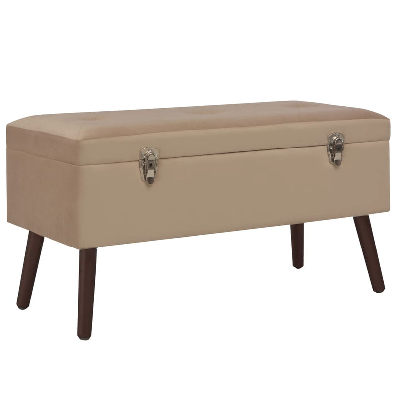 vidaXL Bench with Storage Compartment Beige 80 cm Velvet