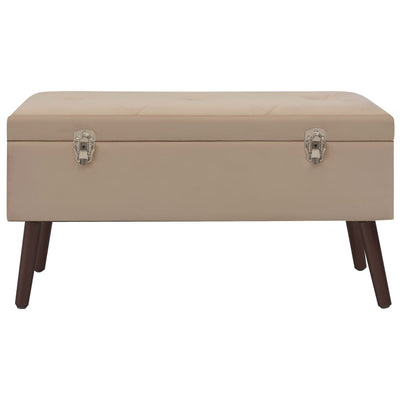 vidaXL Bench with Storage Compartment Beige 80 cm Velvet