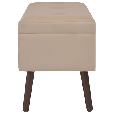 vidaXL Bench with Storage Compartment Beige 80 cm Velvet