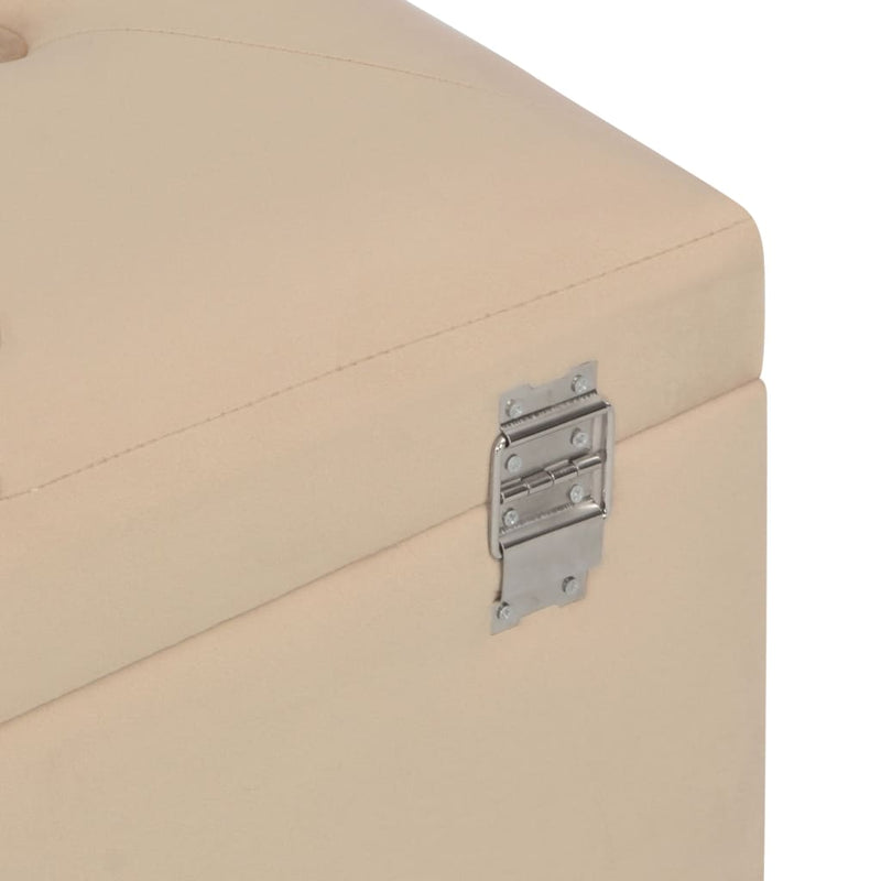 vidaXL Bench with Storage Compartment Beige 80 cm Velvet
