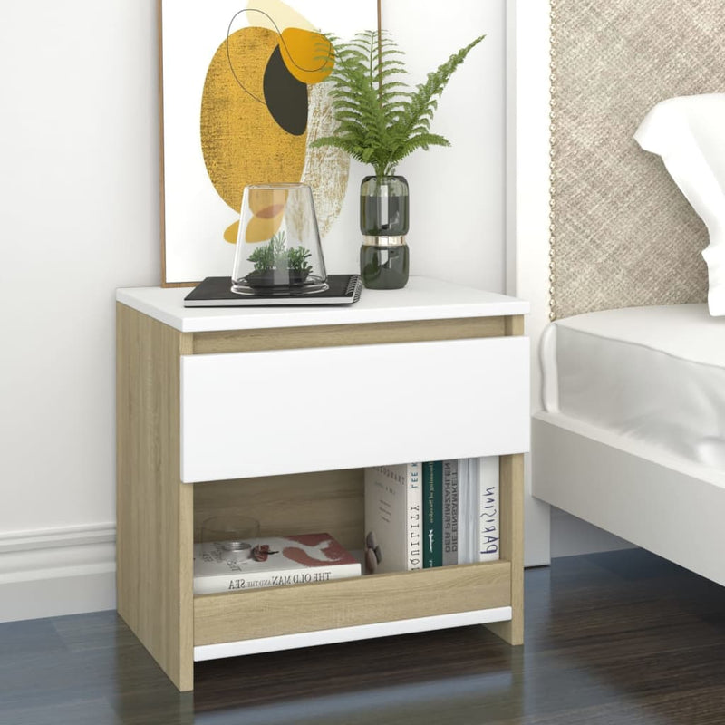 vidaXL Bedside Cabinet Sonoma Oak 40x30x39 cm Engineered Wood