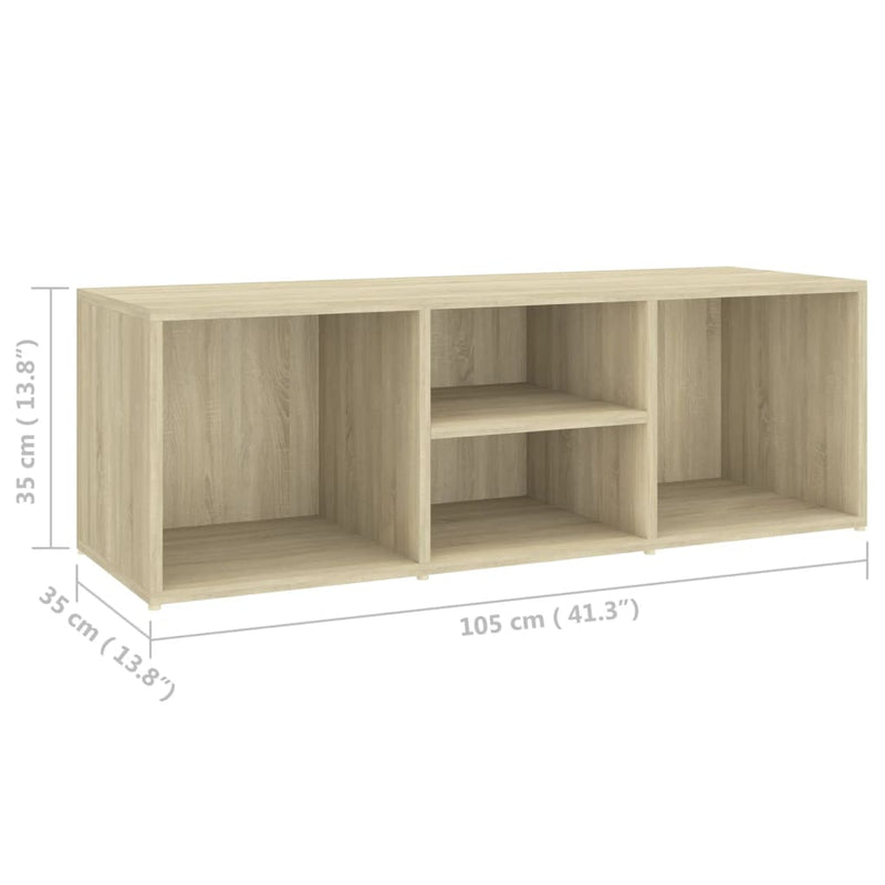 vidaXL Shoe Storage Bench White and Sonoma Oak 105x35x35 cm Engineered Wood
