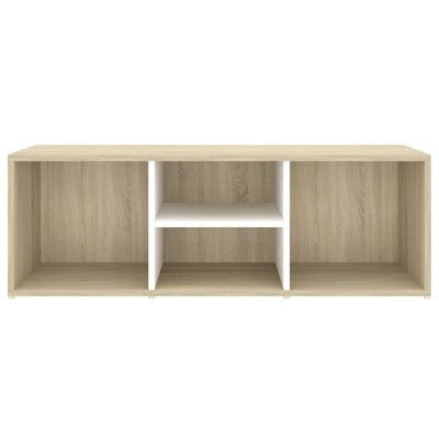 vidaXL Shoe Storage Bench White and Sonoma Oak 105x35x35 cm Engineered Wood