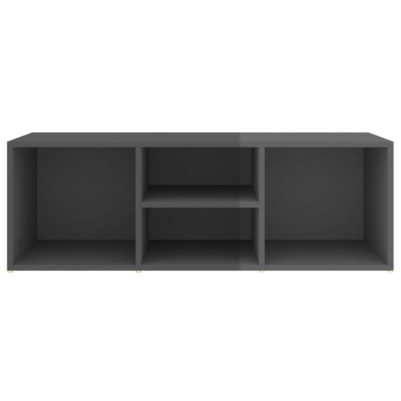 vidaXL Shoe Storage Bench High Gloss Grey 105x35x35 cm Engineered Wood