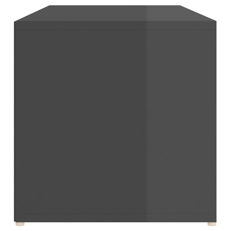vidaXL Shoe Storage Bench High Gloss Grey 105x35x35 cm Engineered Wood