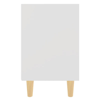 vidaXL Bed Cabinet with Solid Wood Legs Black 40x30x50 cm