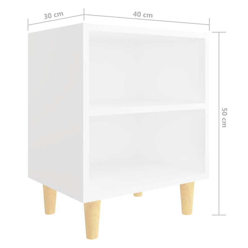 vidaXL Bed Cabinet with Solid Wood Legs Black 40x30x50 cm