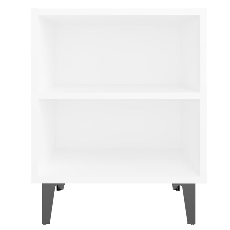 vidaXL Bed Cabinet with Metal Legs Sonoma Oak and White 40x30x50 cm