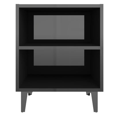 vidaXL Bed Cabinet with Metal Legs Sonoma Oak and White 40x30x50 cm