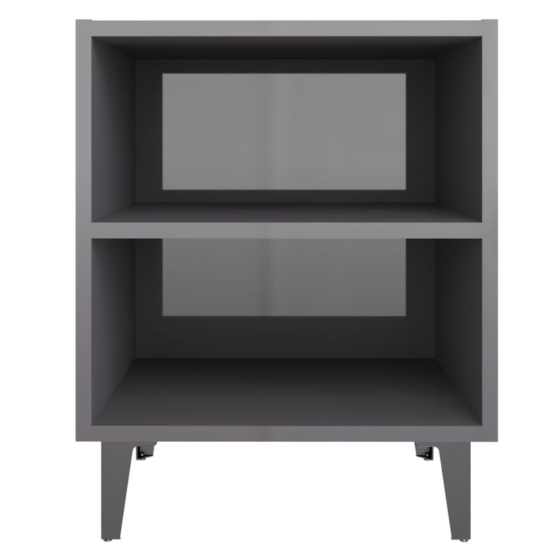 vidaXL Bed Cabinet with Metal Legs Sonoma Oak and White 40x30x50 cm