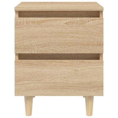 vidaXL Bed Cabinet with Solid Pinewood Legs Sonoma Oak 40x35x50 cm