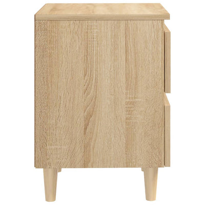 vidaXL Bed Cabinet with Solid Pinewood Legs Sonoma Oak 40x35x50 cm