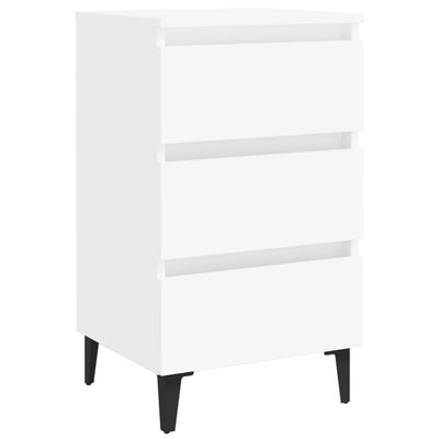 vidaXL Bed Cabinet with Metal Legs Sonoma Oak 40x35x69 cm