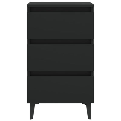 vidaXL Bed Cabinet with Metal Legs Sonoma Oak 40x35x69 cm