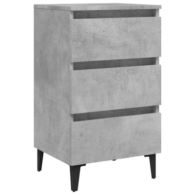 vidaXL Bed Cabinet with Metal Legs Sonoma Oak 40x35x69 cm