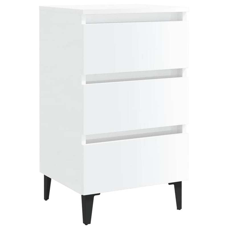 vidaXL Bed Cabinet with Metal Legs Sonoma Oak 40x35x69 cm