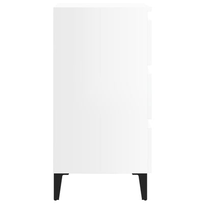 vidaXL Bed Cabinet with Metal Legs Sonoma Oak 40x35x69 cm