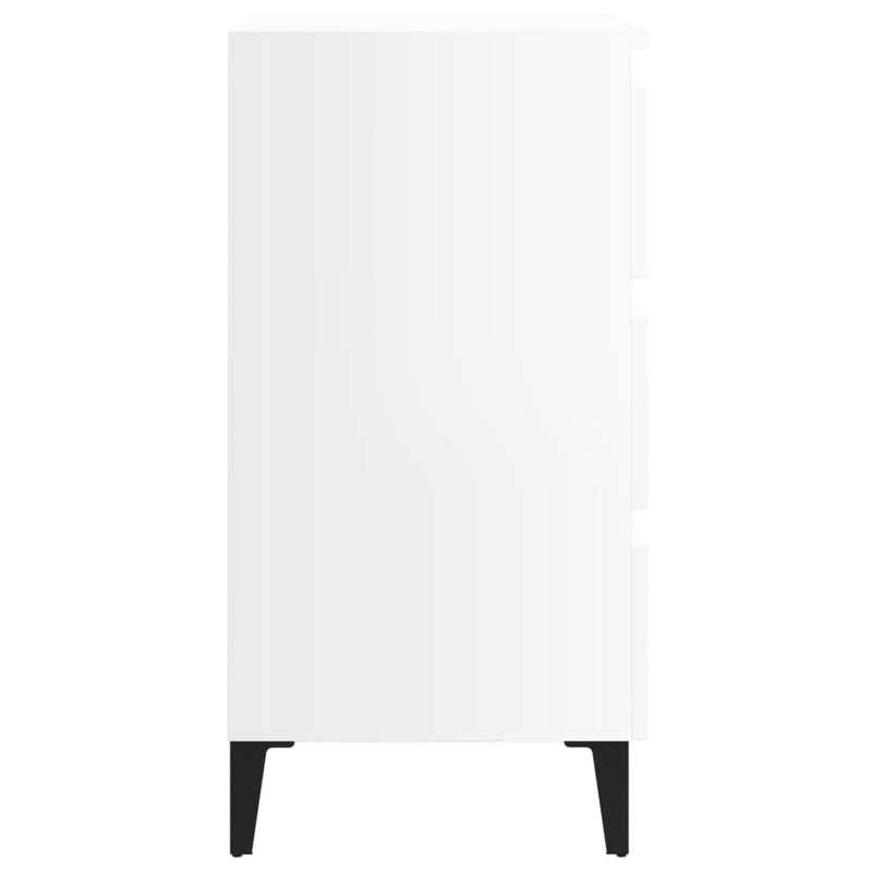 vidaXL Bed Cabinet with Metal Legs Sonoma Oak 40x35x69 cm