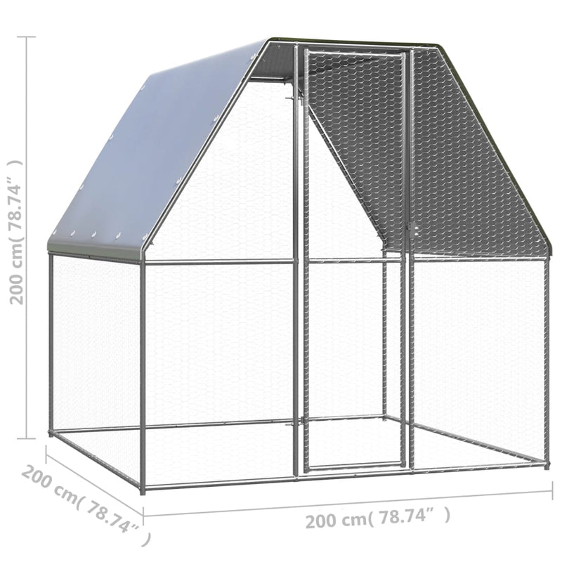 vidaXL Outdoor Chicken Cage 3x2x2 m Galvanised Steel