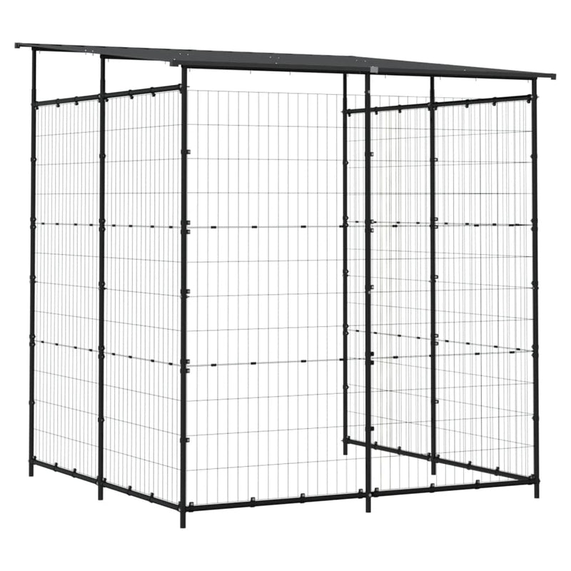 vidaXL Bicycle Shed 190x190x222 cm Steel Black