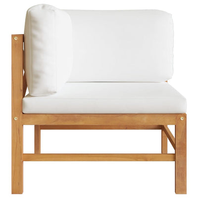 vidaXL 2-seater Garden Bench with Cream Cushions Solid Teak Wood