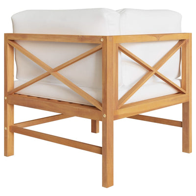 vidaXL 2-seater Garden Bench with Cream Cushions Solid Teak Wood