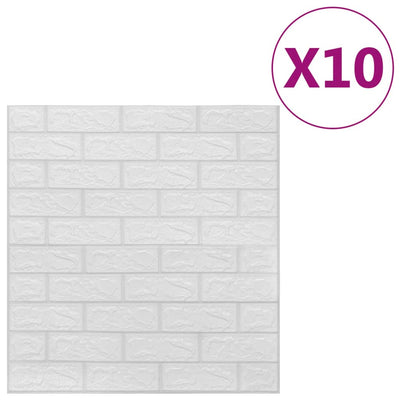 vidaXL 3D Wallpaper Bricks Self-adhesive 10 pcs Anthracite
