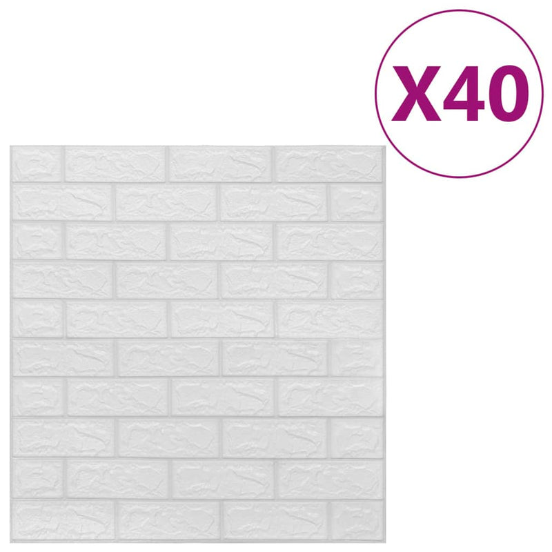 vidaXL 3D Wallpaper Bricks Self-adhesive 10 pcs Anthracite