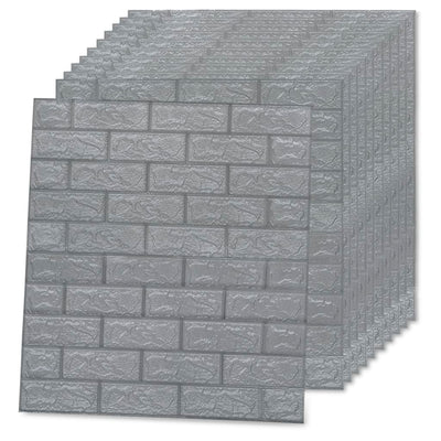 vidaXL 3D Wallpaper Bricks Self-adhesive 10 pcs Anthracite