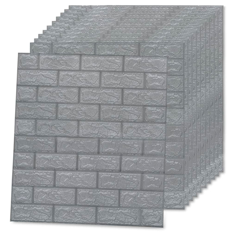 vidaXL 3D Wallpaper Bricks Self-adhesive 10 pcs Anthracite